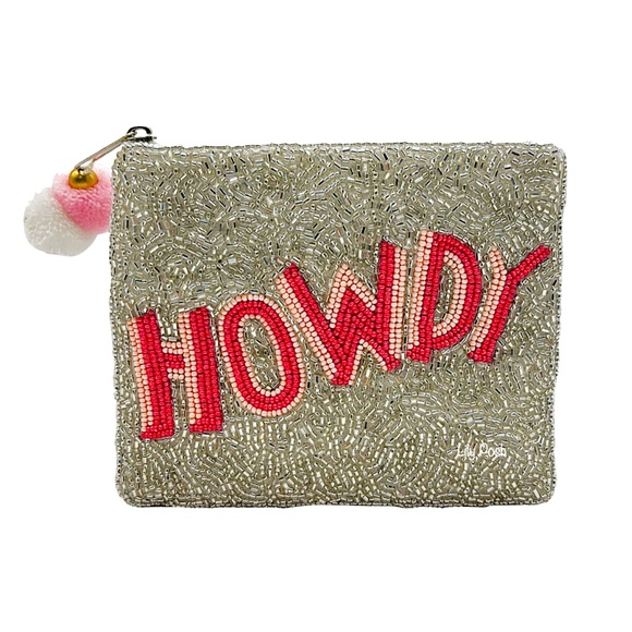 Beaded Howdy Western Coin Purse, Beaded Bag, Cowboy - Picture 1 of 3